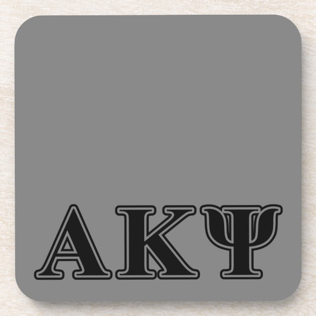Alpha Kappa Psi Black Letters Beverage Coaster (Front)