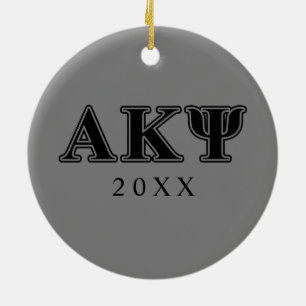 Alpha Kappa Psi Black Letters Ceramic Ornament