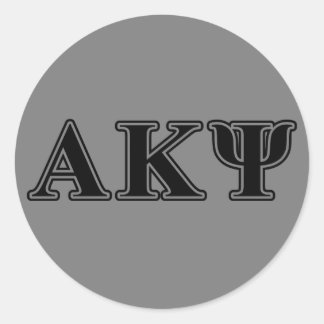 Alpha Kappa Psi Black Letters Classic Round Sticker