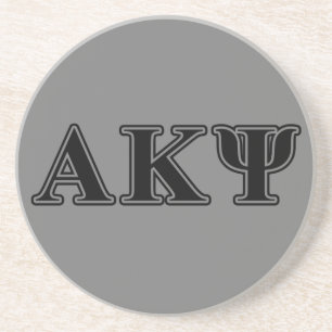 Alpha Kappa Psi Black Letters Drink Coaster