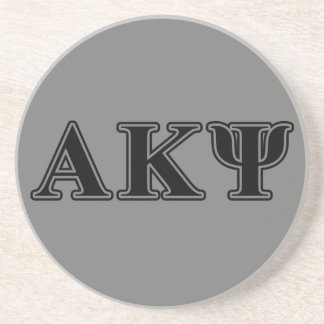 Alpha Kappa Psi Black Letters Drink Coaster