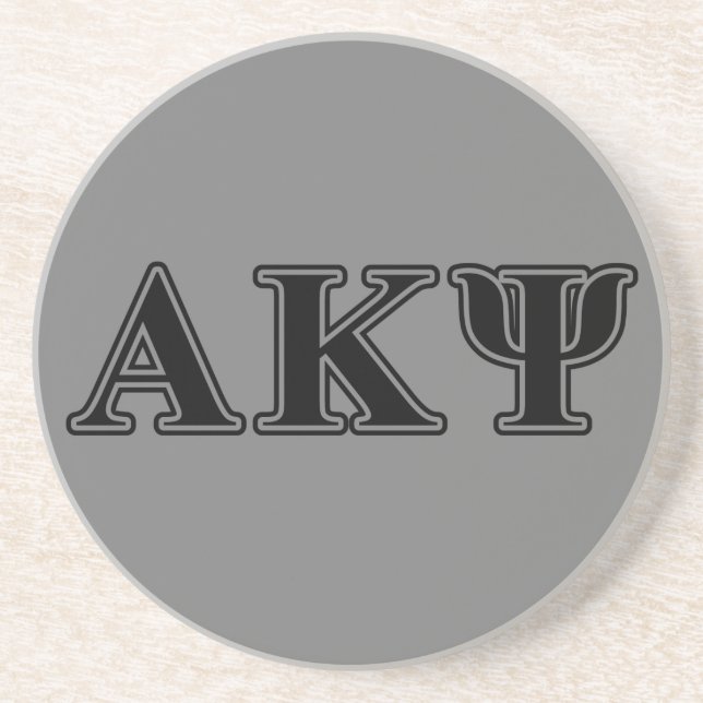 Alpha Kappa Psi Black Letters Drink Coaster (Front)