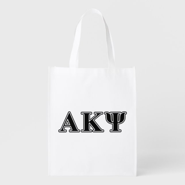 Alpha Kappa Psi Black Letters Grocery Bag (Front)