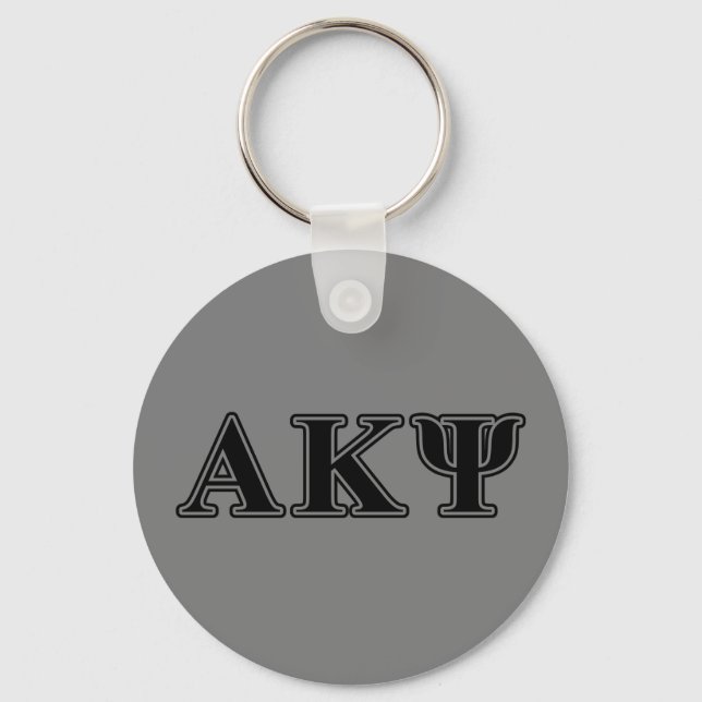 Alpha Kappa Psi Black Letters Keychain (Front)