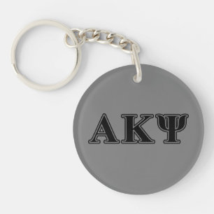Alpha Kappa Psi Black Letters Keychain