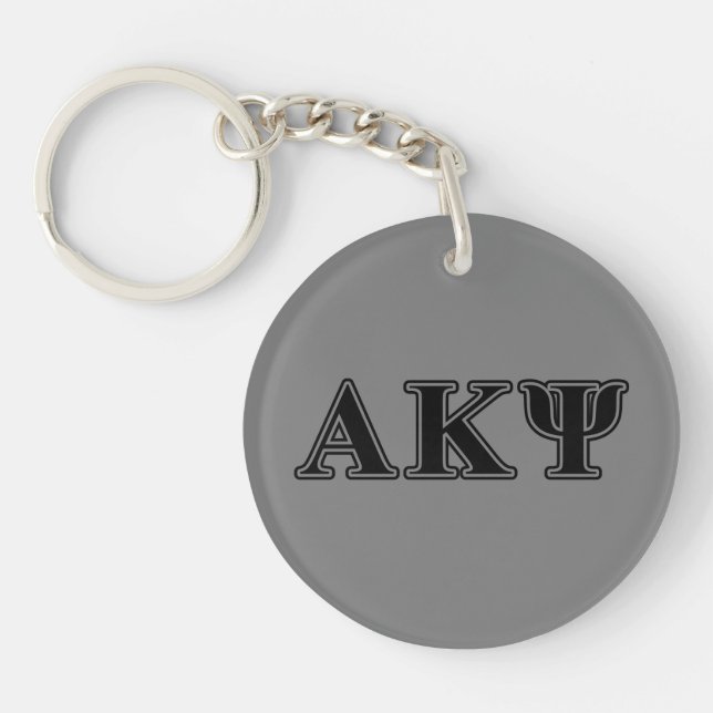 Alpha Kappa Psi Black Letters Keychain (Front)