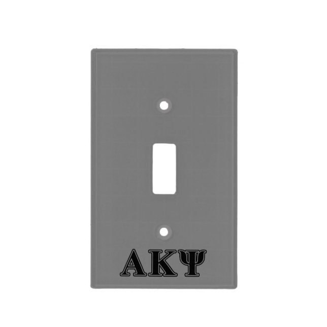 Alpha Kappa Psi Black Letters Light Switch Cover (Front)