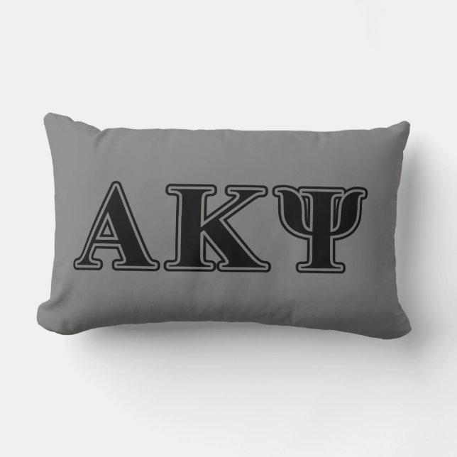 Alpha Kappa Psi Black Letters Lumbar Pillow (Front)