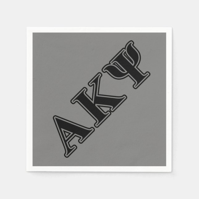 Alpha Kappa Psi Black Letters Napkins (Front)