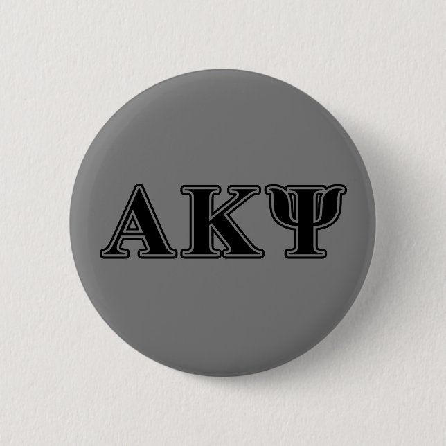 Alpha Kappa Psi Black Letters Pinback Button (Front)
