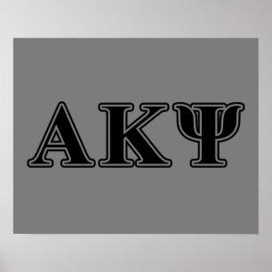 Alpha Kappa Psi Black Letters Poster