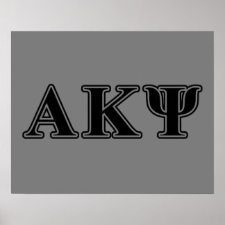 Alpha Kappa Psi Black Letters Poster