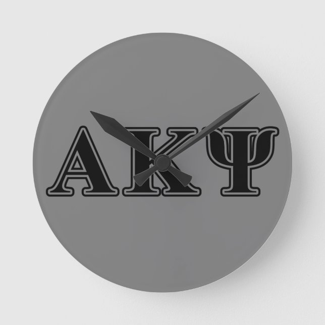 Alpha Kappa Psi Black Letters Round Clock (Front)