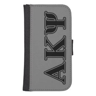 Alpha Kappa Psi Black Letters Galaxy S4 Wallet Case