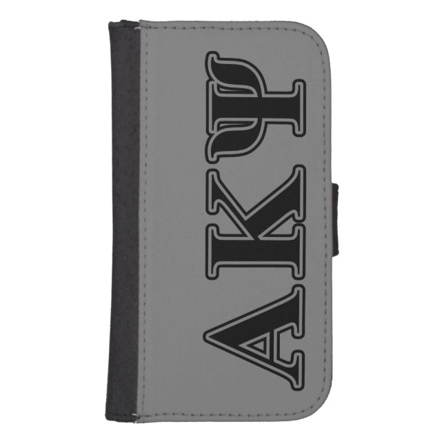 Alpha Kappa Psi Black Letters Samsung Galaxy Wallet Case (Front)