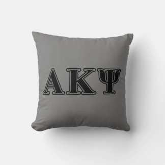 Alpha Kappa Psi Black Letters Throw Pillow