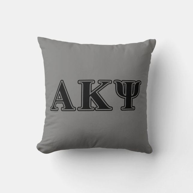 Alpha Kappa Psi Black Letters Throw Pillow (Front)