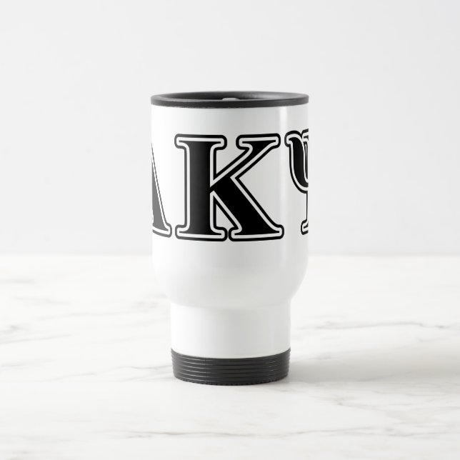 Alpha Kappa Psi Black Letters Travel Mug (Center)