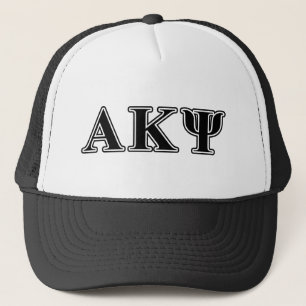 Alpha Kappa Psi Black Letters Trucker Hat