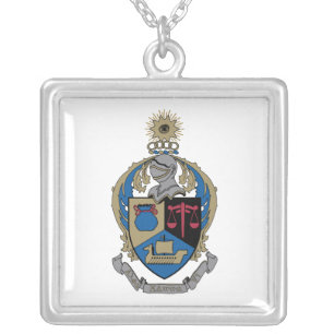 Alpha Kappa Psi - Coat of Arms Silver Plated Necklace