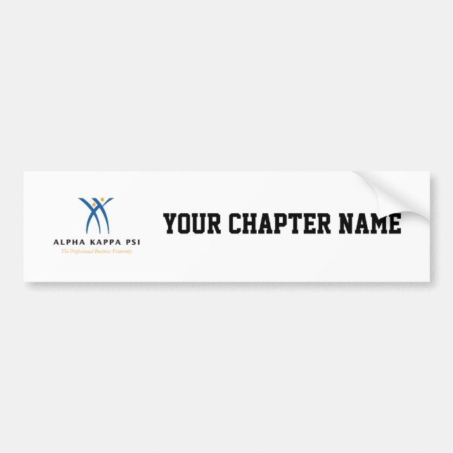 Alpha Kappa Psi Name and Logo Bumper Sticker (Front)