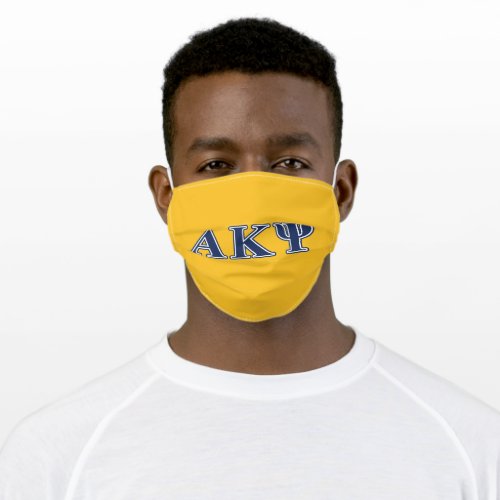 Alpha Kappa Psi Navy Letters Adult Cloth Face Mask