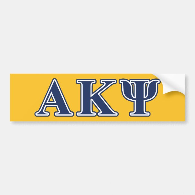 Alpha Kappa Psi Navy Letters Bumper Sticker (Front)