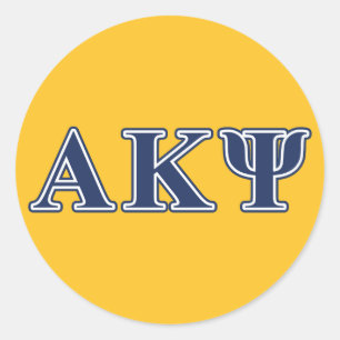 Alpha Kappa Psi Navy Letters Classic Round Sticker