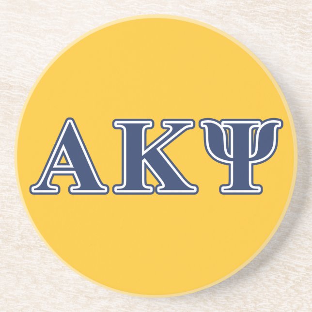 Alpha Kappa Psi Navy Letters Drink Coaster (Front)