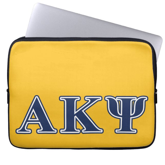 Alpha Kappa Psi Navy Letters Laptop Sleeve (Front)