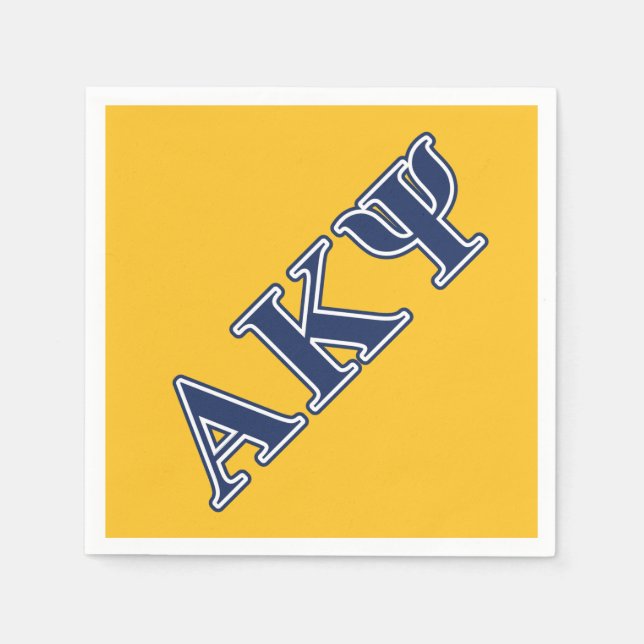 Alpha Kappa Psi Navy Letters Paper Napkins (Front)