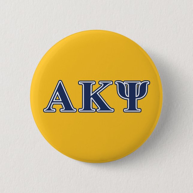 Alpha Kappa Psi Navy Letters Pinback Button (Front)