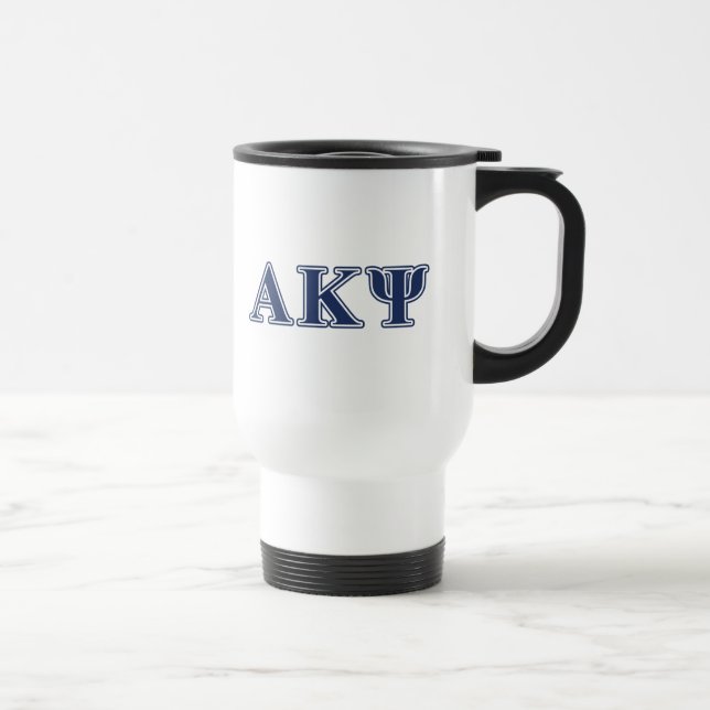 Alpha Kappa Psi Navy Letters Travel Mug (Right)