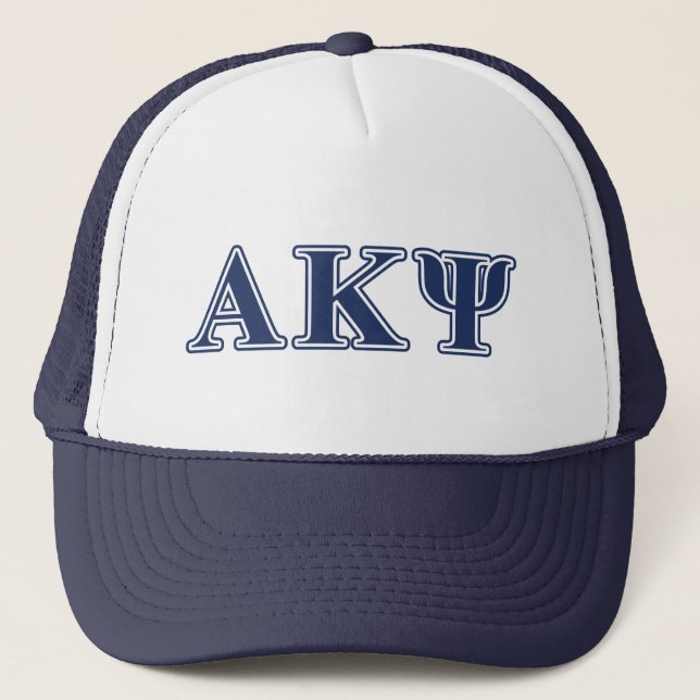 Alpha Kappa Psi Navy Letters Trucker Hat (Front)