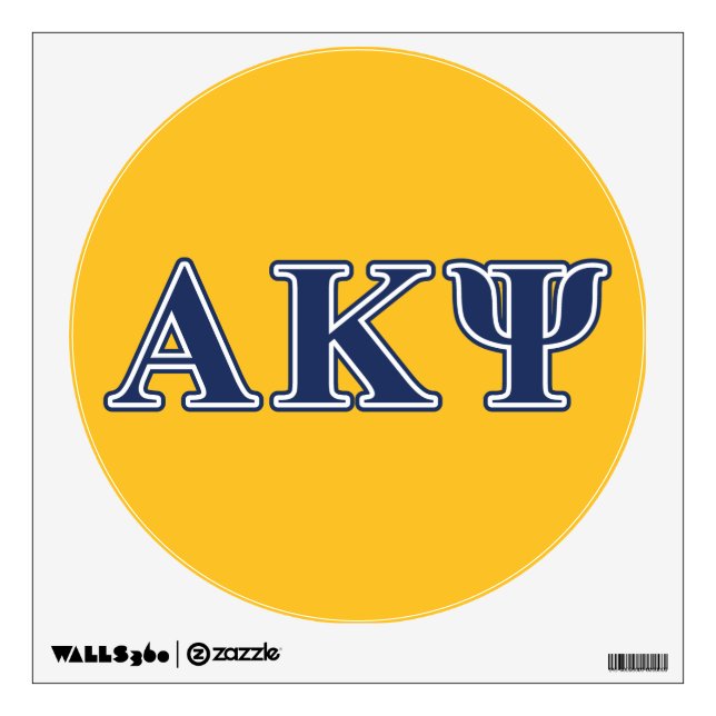 Alpha Kappa Psi Navy Letters Wall Sticker (Front)