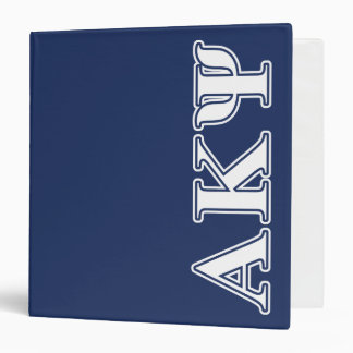 Alpha Kappa Psi White and Navy Letters Binder