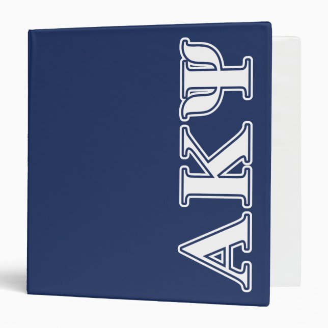 Alpha Kappa Psi White and Navy Letters Binder (Front/Inside)