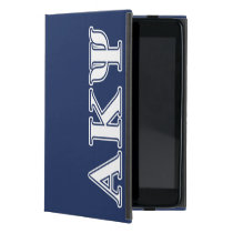 Alpha Kappa Psi White and Navy Letters iPad Mini Cover