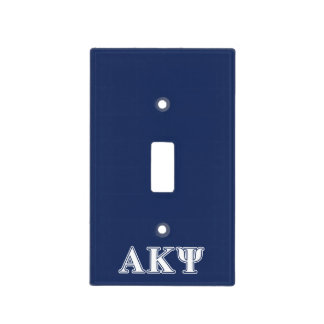 Alpha Kappa Psi White and Navy Letters Light Switch Cover