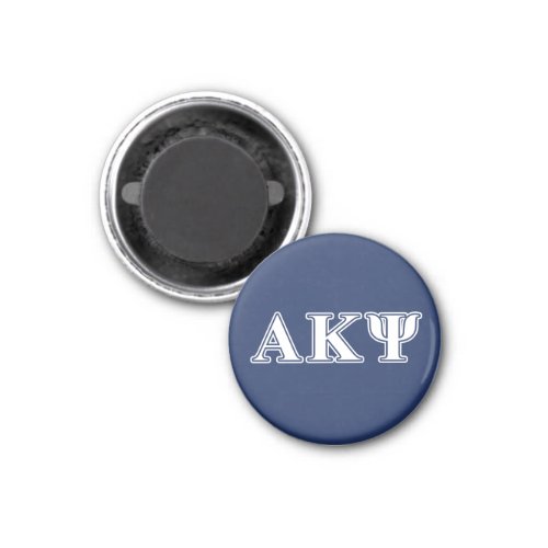 Alpha Kappa Psi White and Navy Letters Magnet