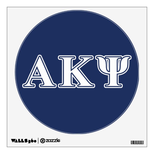 Alpha Kappa Psi White and Navy Letters Wall Decal (Front)