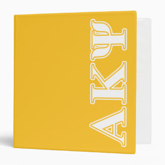 Alpha Kappa Psi White and Yellow Letters Binder