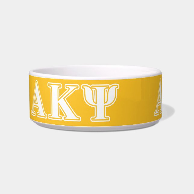 Alpha Kappa Psi White and Yellow Letters Bowl (Left)