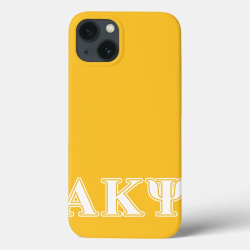 Alpha Kappa Psi White and Yellow Letters iPhone 13 Case