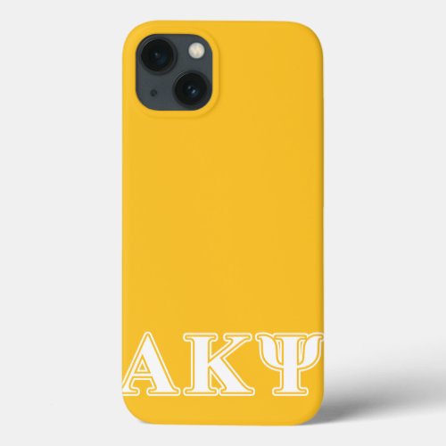 Alpha Kappa Psi White and Yellow Letters iPhone 13 Case