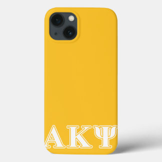 Alpha Kappa Psi White and Yellow Letters iPhone 13 Case