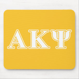 Alpha Kappa Psi White and Yellow Letters Mouse Pad