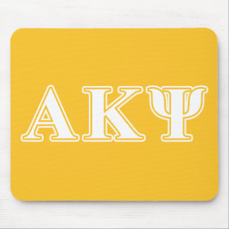 Alpha Kappa Psi White and Yellow Letters Mouse Pad