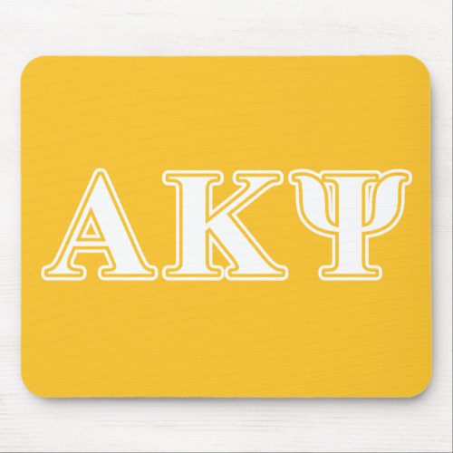 Alpha Kappa Psi White and Yellow Letters Mouse Pad