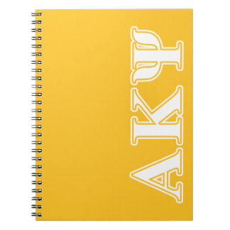 Alpha Kappa Psi White and Yellow Letters Notebook